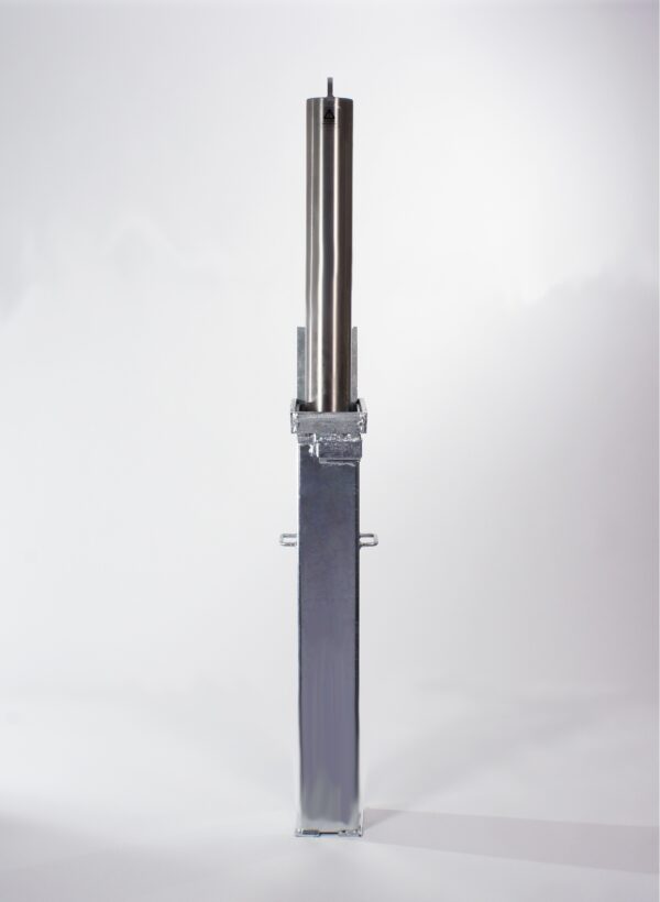 Retractable Galvanised Bollard 500mm Above Ground Padlockable