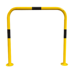 Black & Yellow Hooped Barrier 48mm Diameter Bolt Down