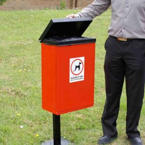 Dog Waste Bin Front Opening with Lift Up Lid