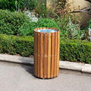 WTS/2W Circular Timber Slatted Litter Bin